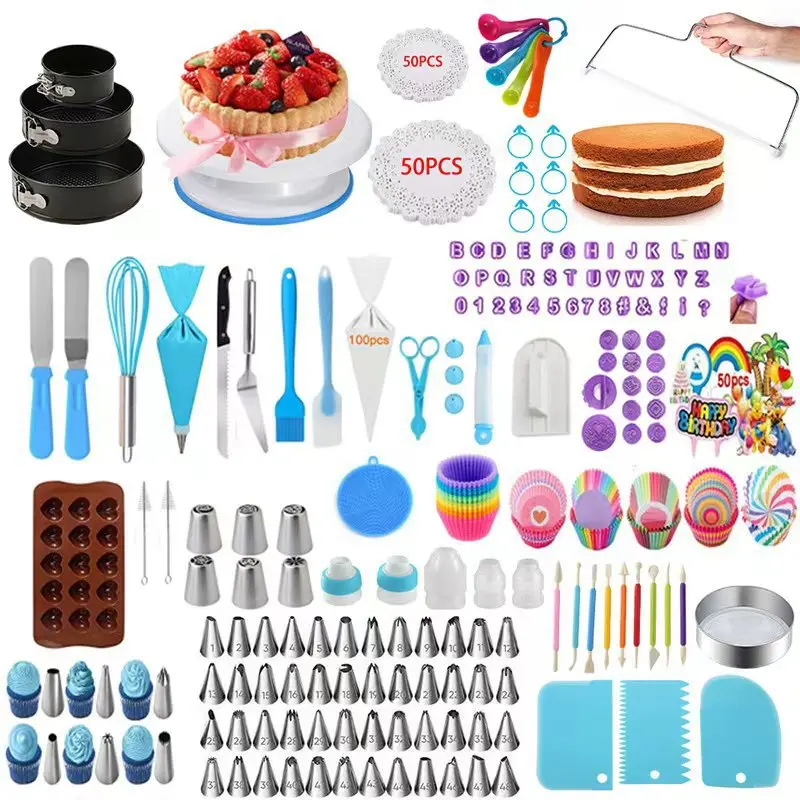 

2026 623pcs Cake Turntable Set, Cream Icing Piping Nozzles, Cake Decorating Turntable, Piping Bags, Baking Tools