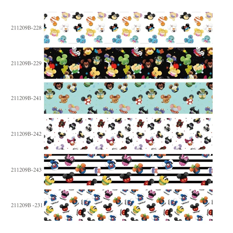 

Disney Mickey Mouse Cartoon Grosgrain Ribbon 38mm Printed for Hairbows DIY 10yards Craft Supplies Handmade Materials