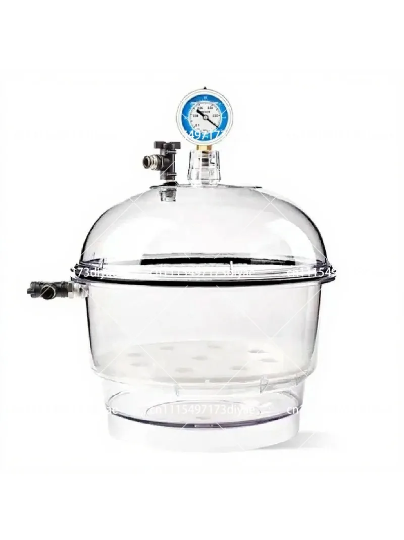 150mm/250mm Vacuum Desiccator Transparent Dryer Jar Glassware Drying Vessel with Pressure Gauge Lab Desiccator
