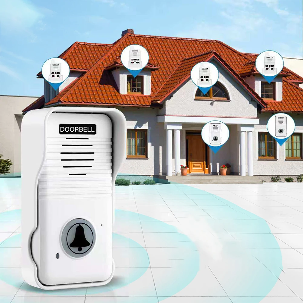 Wireless Voice Duplex Intercom Doorbell 500M House Home Audio Hand Free Two Way Wireless Doorbell for House Home Factory Office