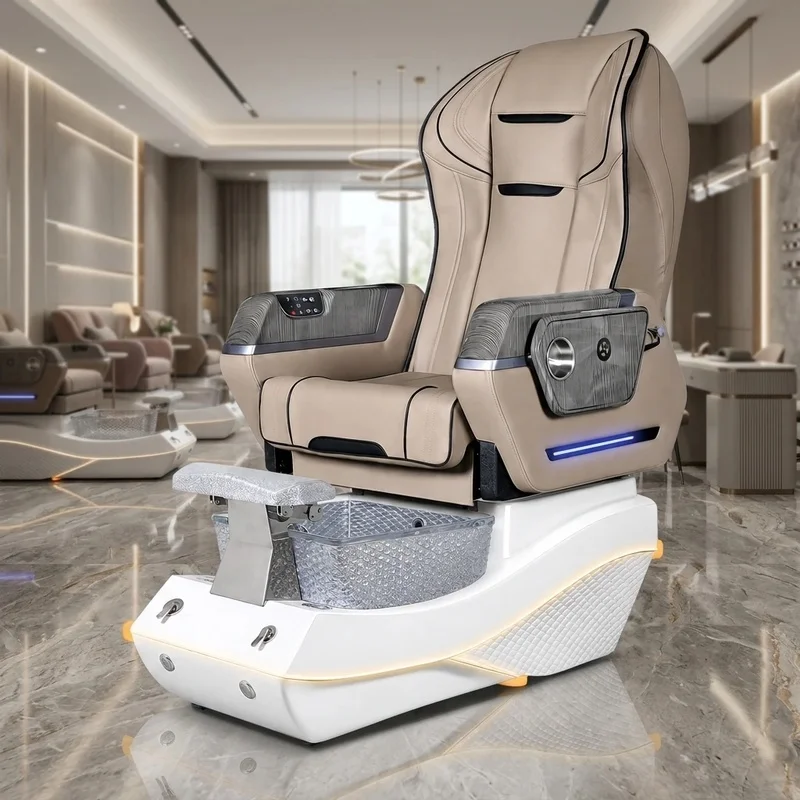 Professional Beauty Salon Equipment Adjustable Massage Pedicure Spa Chair Pipeless Whirlpool System 7-Color LED Lamp Nail Salon