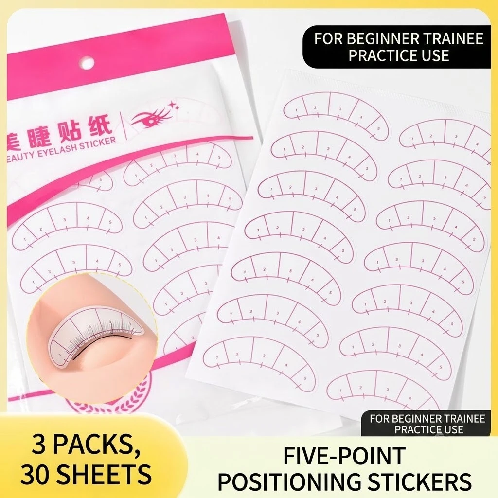 5-Point Lash Mapping Under Eye Patches for Eyelash Extensions, Lint-Free Isolation Practice Stickers for Beginners & Lash Techs