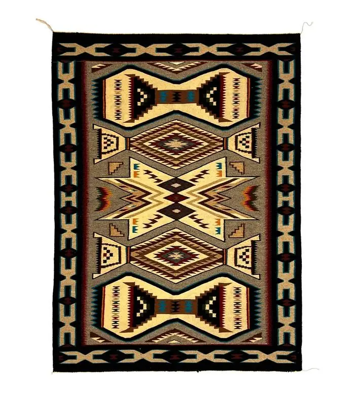 Living Room Rug Southwestern Navajo Aztec Printed Large Rectangular Carpet Non Slip for Coffee Table Sofa Floor Decor