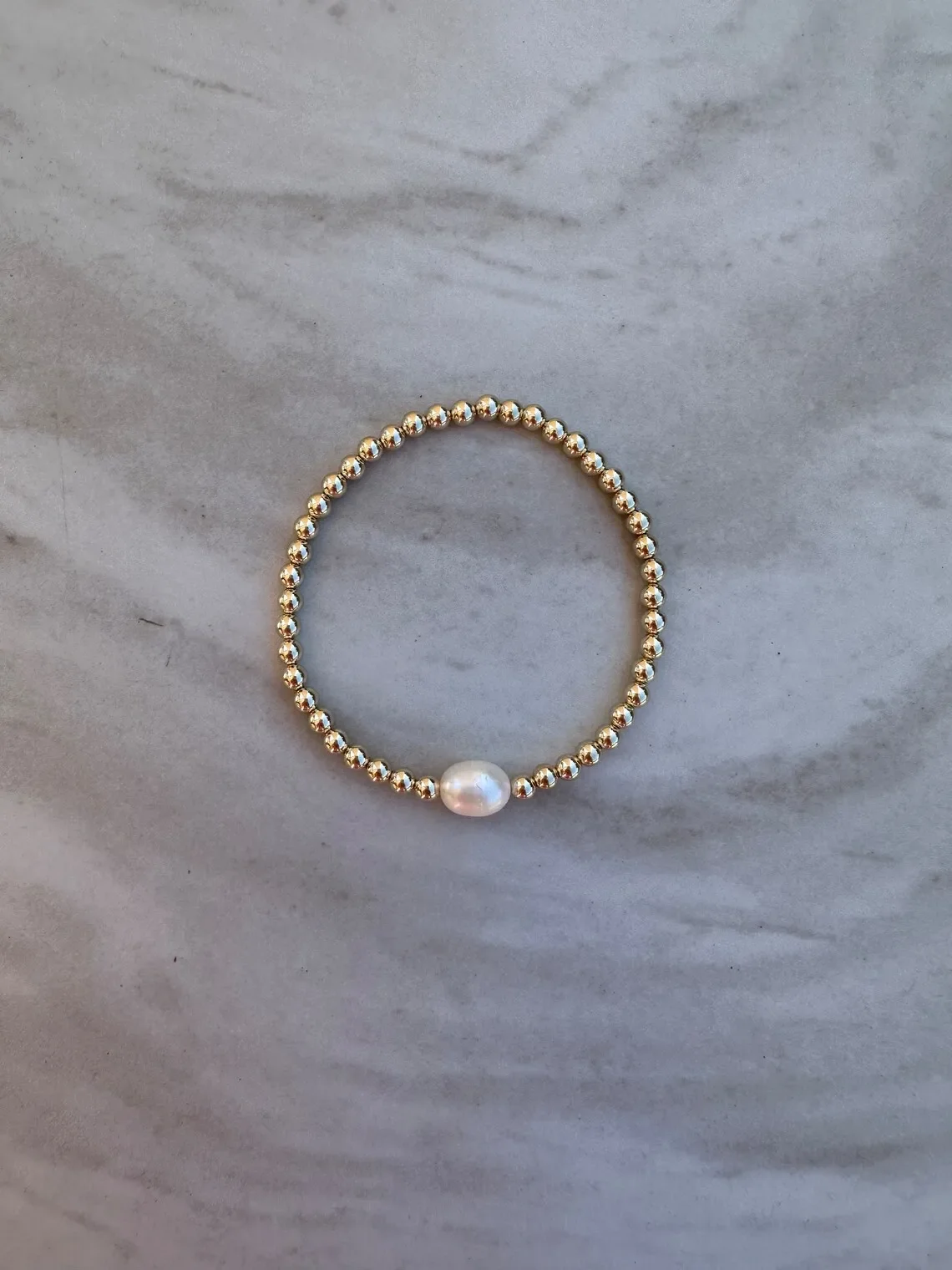 CCGOOD Natural Pearl Bracelet for Women 18K Gold Plated Beads Jewelry Stackable Stretch Adjustable Bracelets Gift for Her