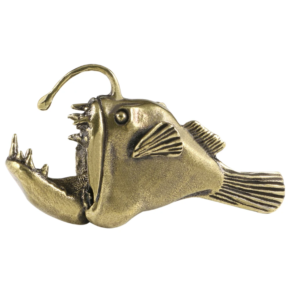 

Brass Ocean Creature Decor Fish Statue Mini Figurine Home Car Office Desktop Sculpture nament Creative Smooth Novelty Portable
