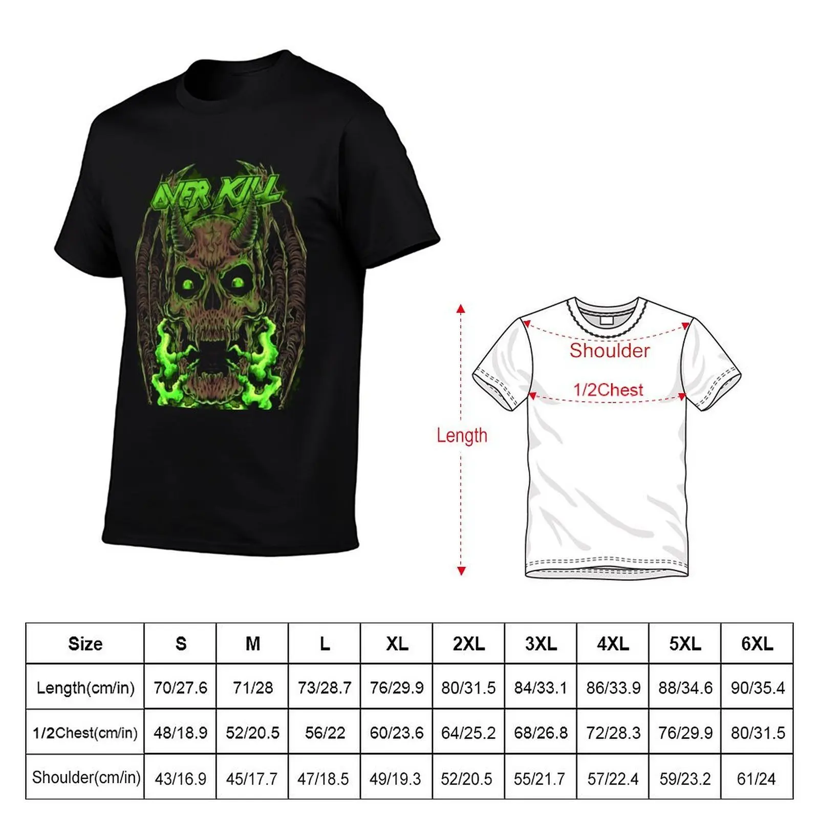 OVERKILL FEEL THE FIRE T-Shirt man clothes plus size tops shirts graphic tee men