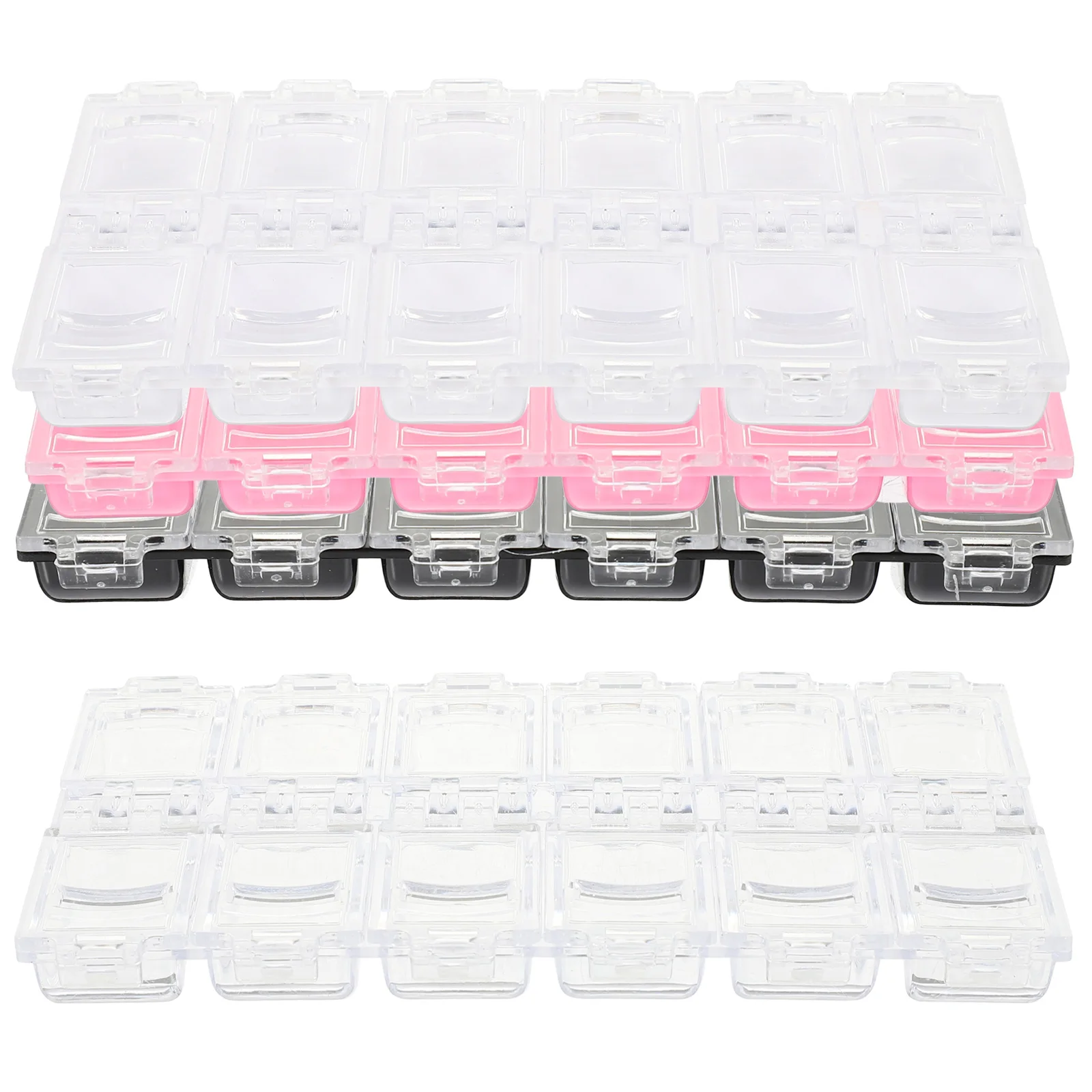 

4pcs Nail Art Storage Organizer 12 Compartments Removable Lid Display Box For Glitter Rhinestones Nail Art Supplies Case