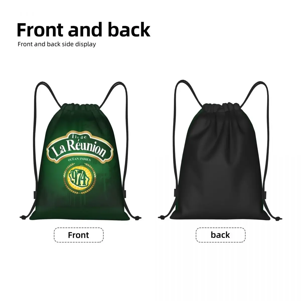 974 Reunion Island Drawstring Backpack Sports Gym Bag for Women Men Margouillat Isle Beach Indian Ocean Shopping Sackpack