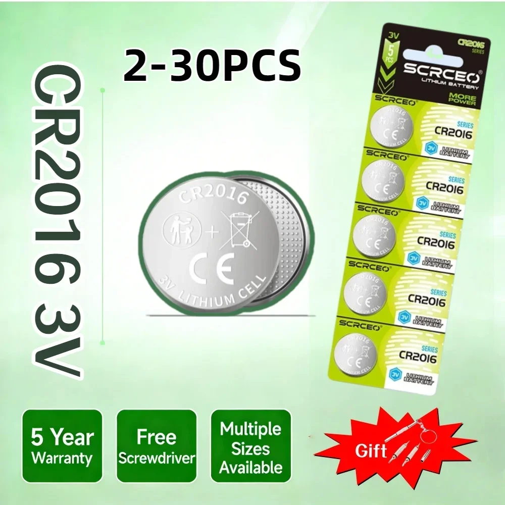 3V CR2016 Lithium Button Battery DL2016 BR2016 DL2016 LM2016  2016 Coin Cell Watch Batteries for Toys Clock Remote pilas boton
