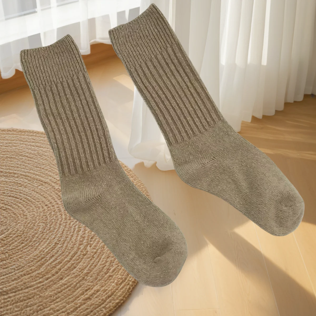 

Women's Wool Cashmere Thermal Long Socks Thick Warm Crew Homewear Sleeping Socks for Autumn Winter Calcetines Mujer