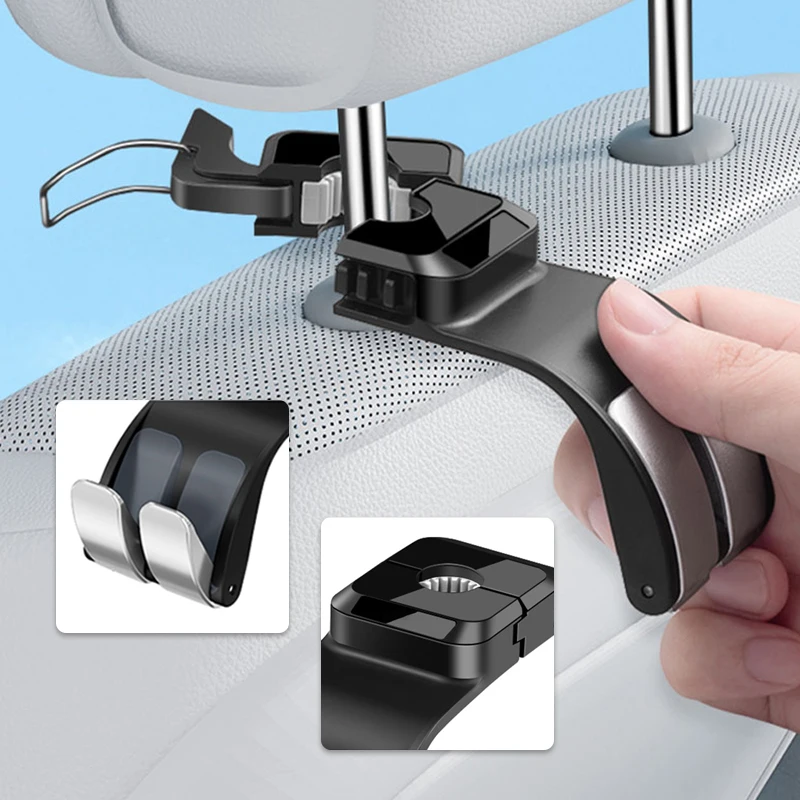 SEAMETAL Car Headrest Hook 25KG Large Load-Bearing Car Rear Seat Hanging Hook Foldable Design Universal Stable Seat Back Hanger
