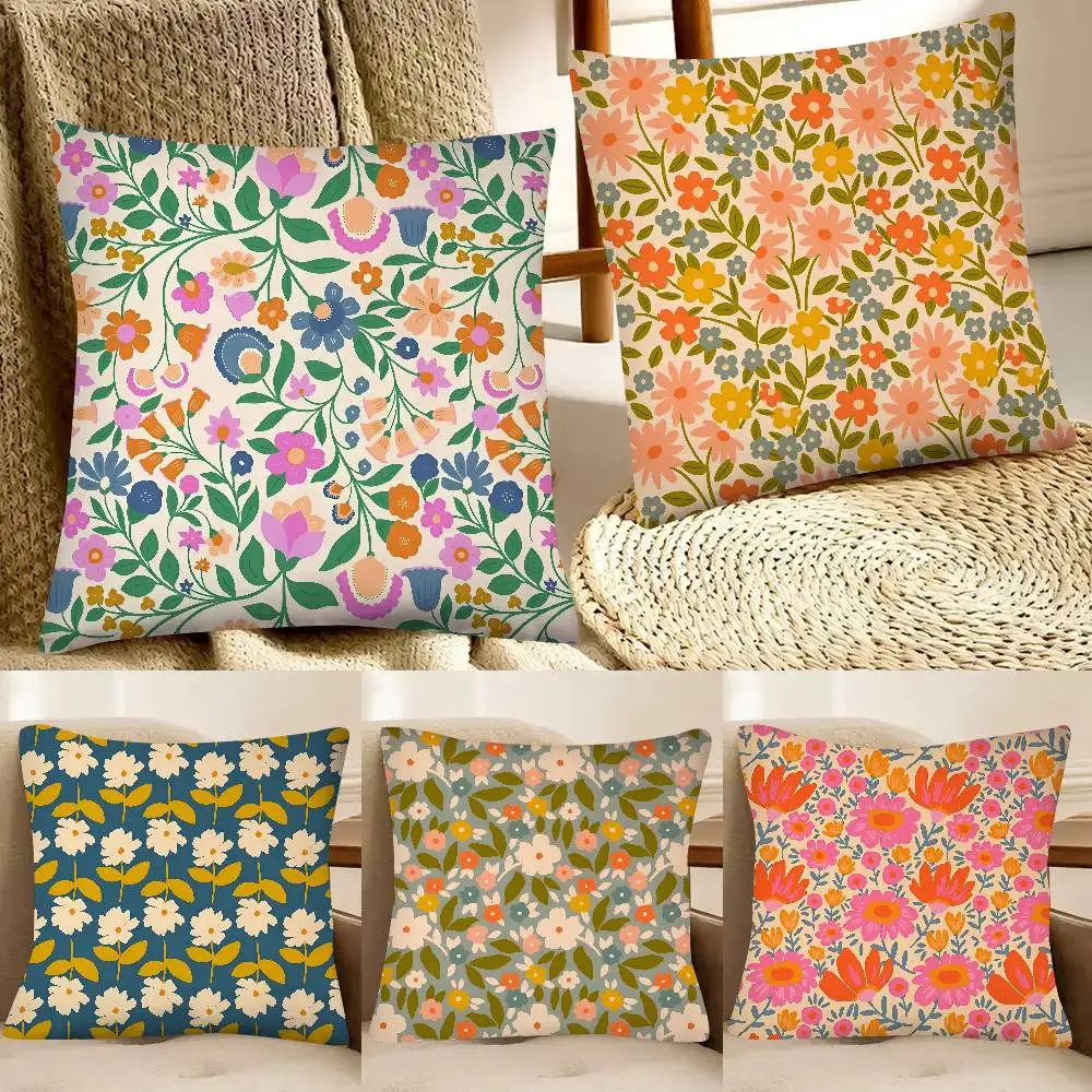 

Flowers Pillow Case Fashion Square Pillowcase Bedroom Sofa Room Ins Decoration Leisure