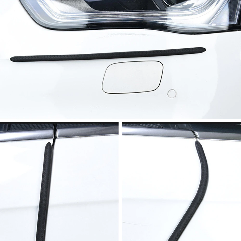 4PCS 40CM Car Door Edge Protection Rubber Auto Bumper Protector Guard Scratch Sticker White Black Trim Universal Car Styling