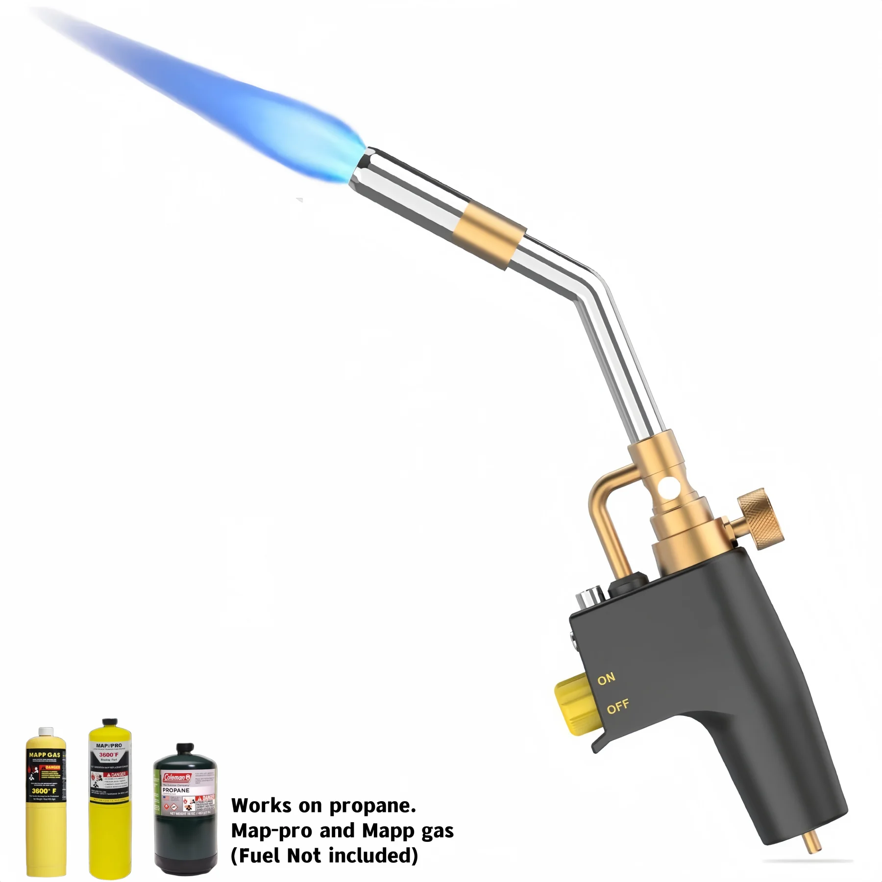 Professional Propane Mapp Blow Torch,Welding Soldering Brazing Gas Plumbing Tool,Barbecue, Cooking, DIY Dissolution Gas Burner.