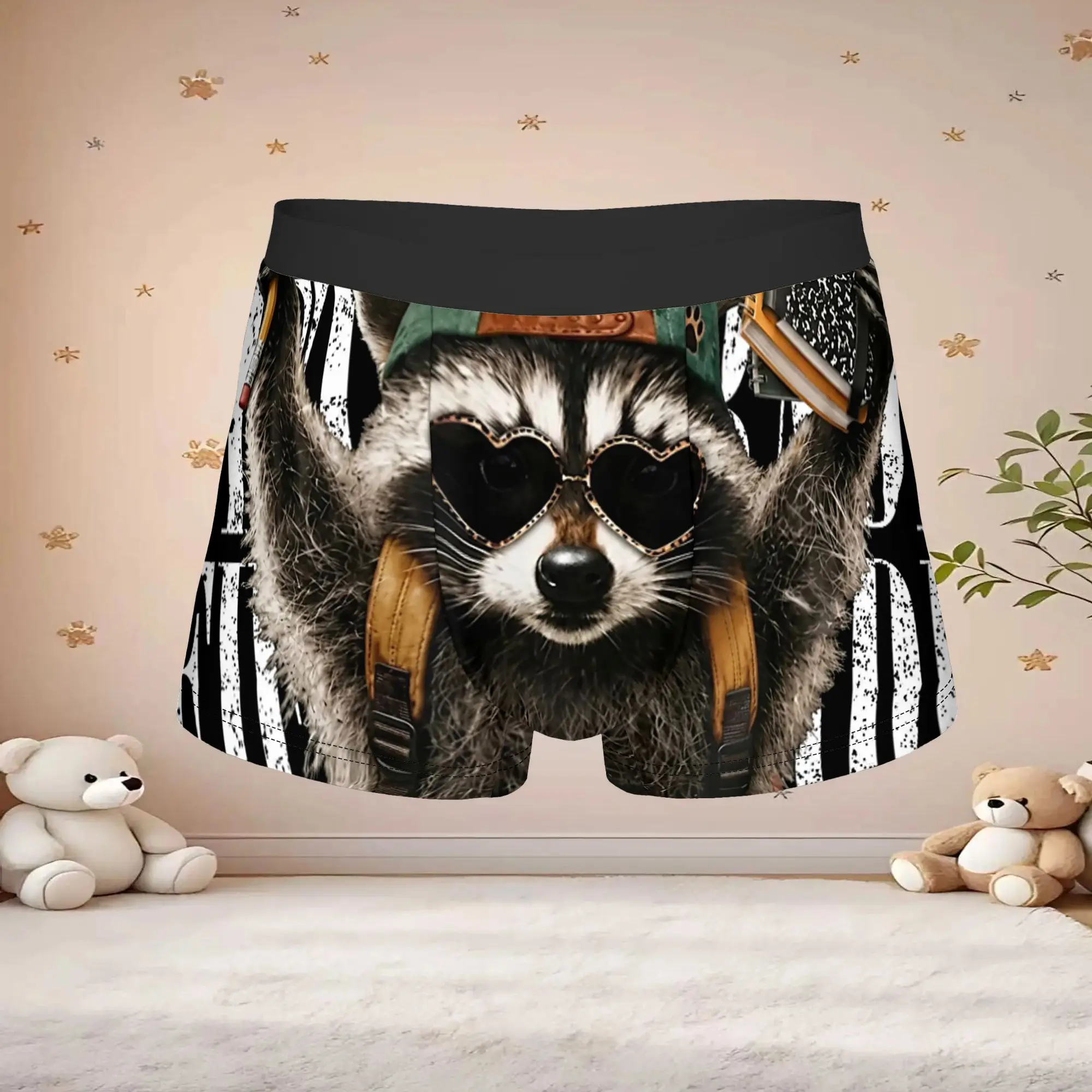 1pc Retro Back To School Underpants Breathable Panties Men Underwear Comfortable Shorts Boxer Briefs