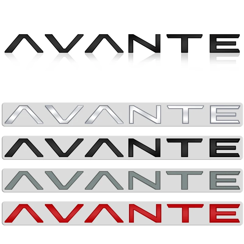 Glossy Black For AVANTE Letter Metal Logo Badge 3D Stickers Trunk Emblem Decal Decoration Car Styling Accessories