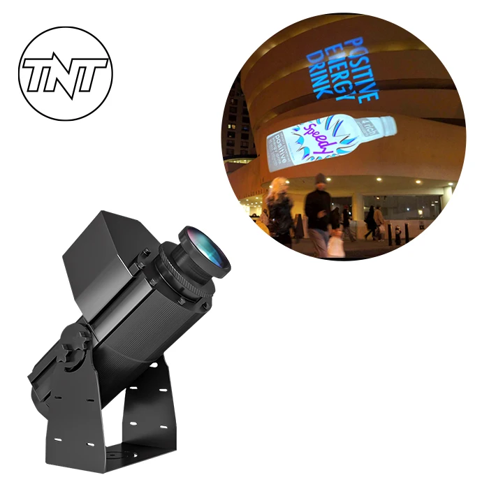 TNT โปรเจคเตอร์กลางแจ้ง100วัตต์แบบหมุนได้โปรเจคเตอร์กลางแจ้งทนทานใช้ในงานวิศวกรรมออกแบบโลโก้ได้ตามที่ต้องการ