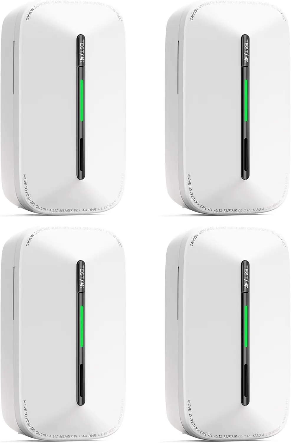 

Plug-in Carbon Monoxide Detector with Battery Backup, 10-Year Alarm, LCD Display, 4-Pack