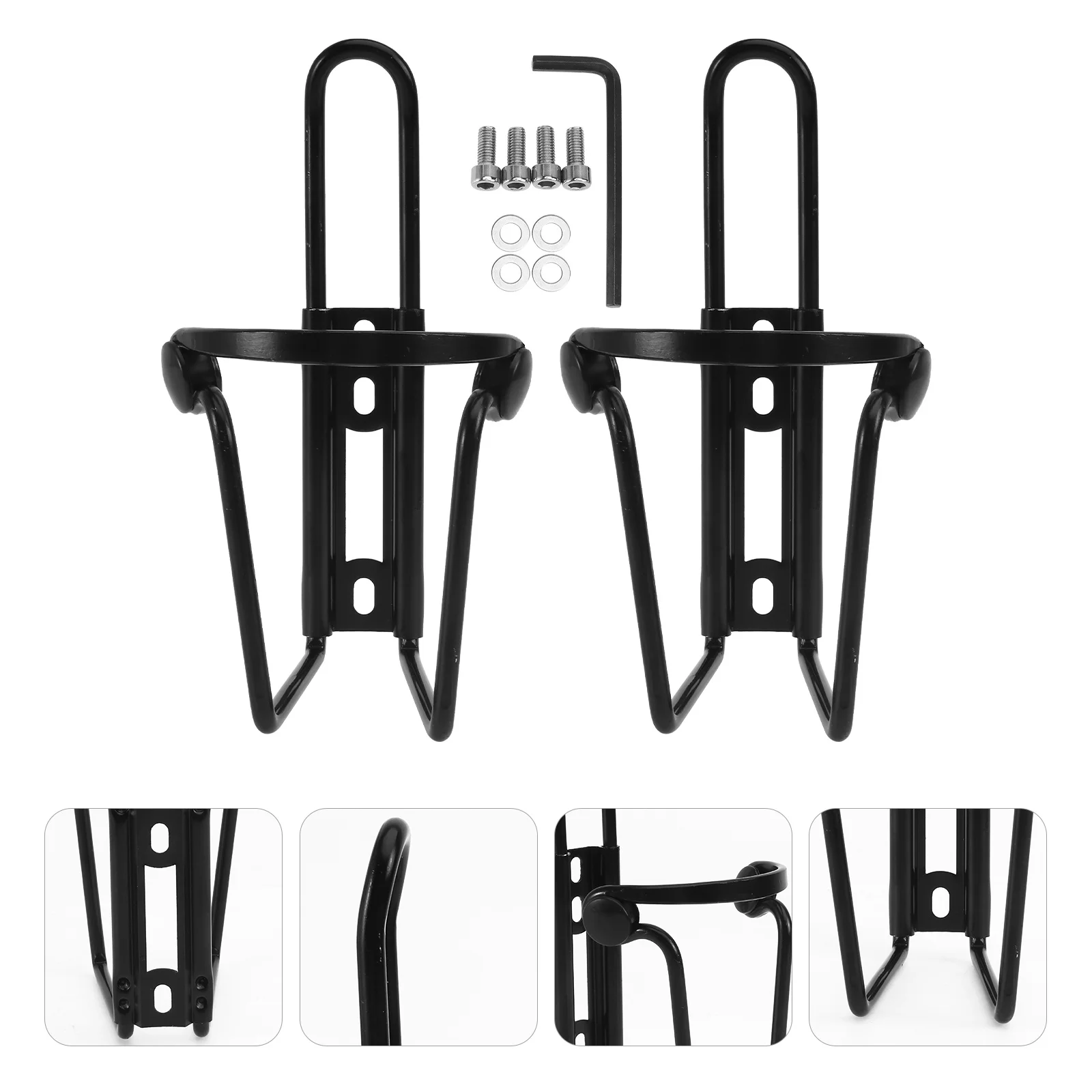 

2Pcs Outdoor Aluminum Water Bottle Rack Holder Cycling Bike Mount Bracket Easy Install Metal Cup Cage for Mountain Biking