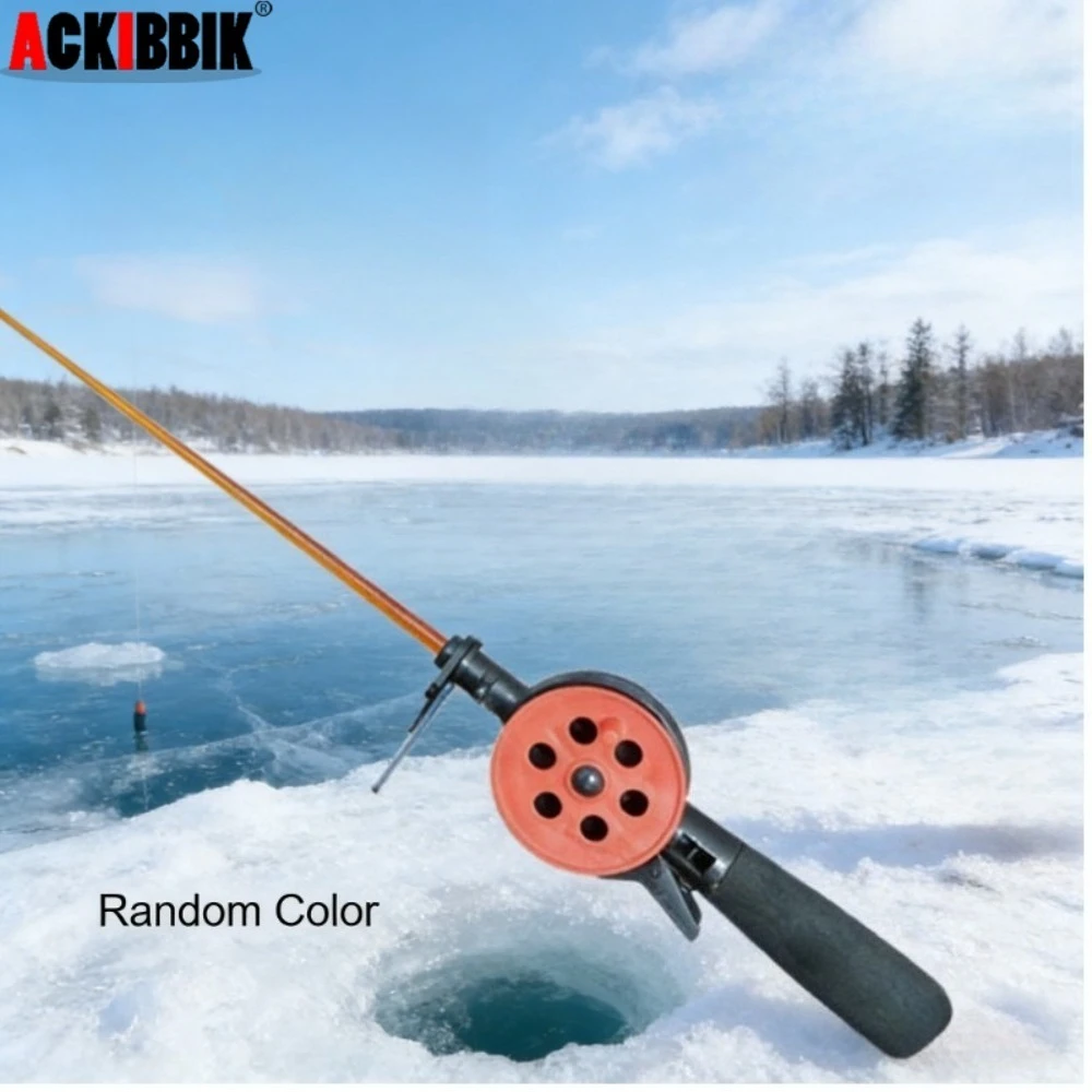 1 Stück 32cm Mini-Angelrute mit Angelrollen Winter-Angelrute Tragbares Outdoor-Angelzubehör Angelzubehör