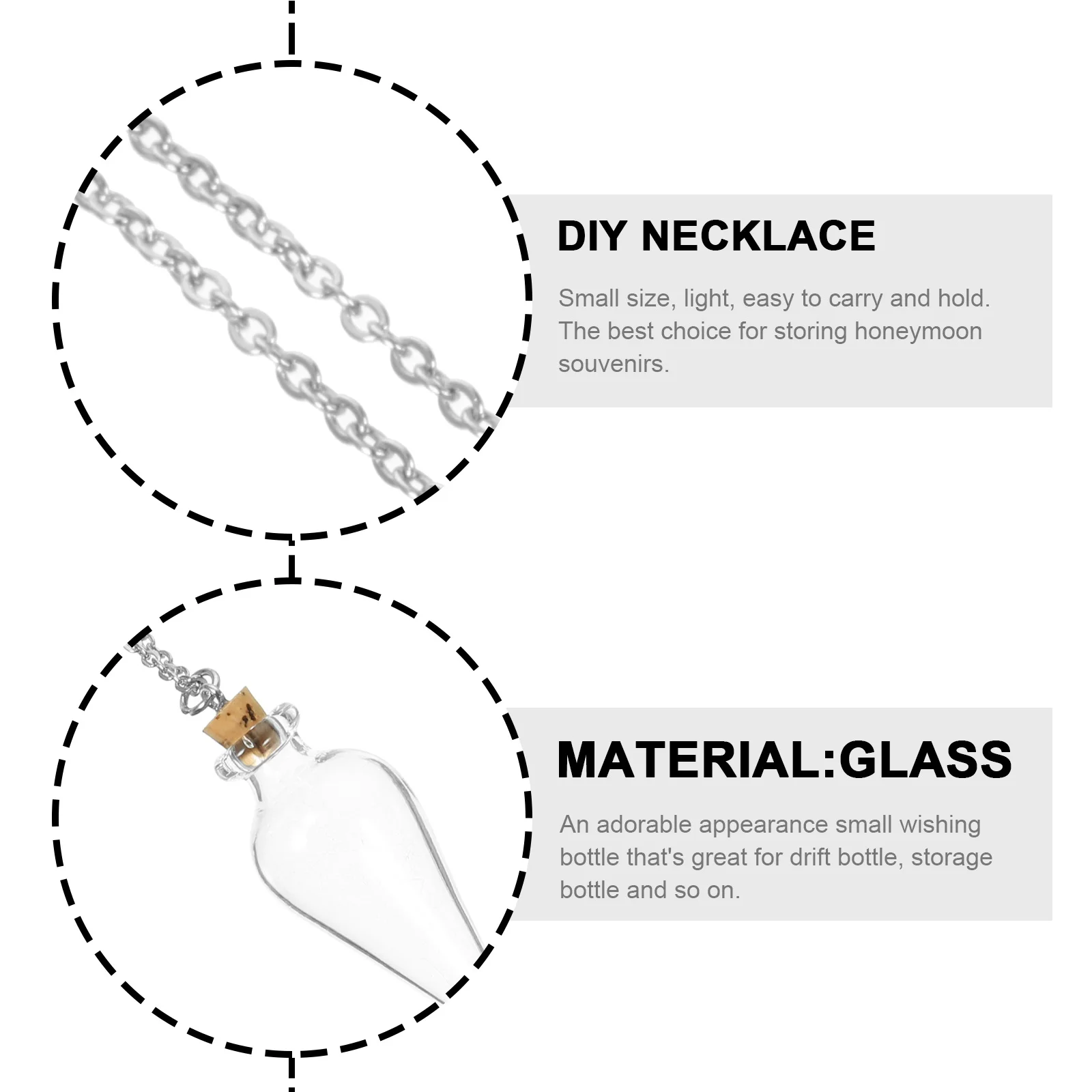 

Memorial Glasflasche Little Glass Bottles Necklaces Vial Pendants Tiny Mini Colgante De Vidrio