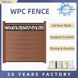 Wood plastic composite fence wpc Decorativa panel Wooden Gate Wall Fence Garden high quality  with LED light Wpc modern Fencing