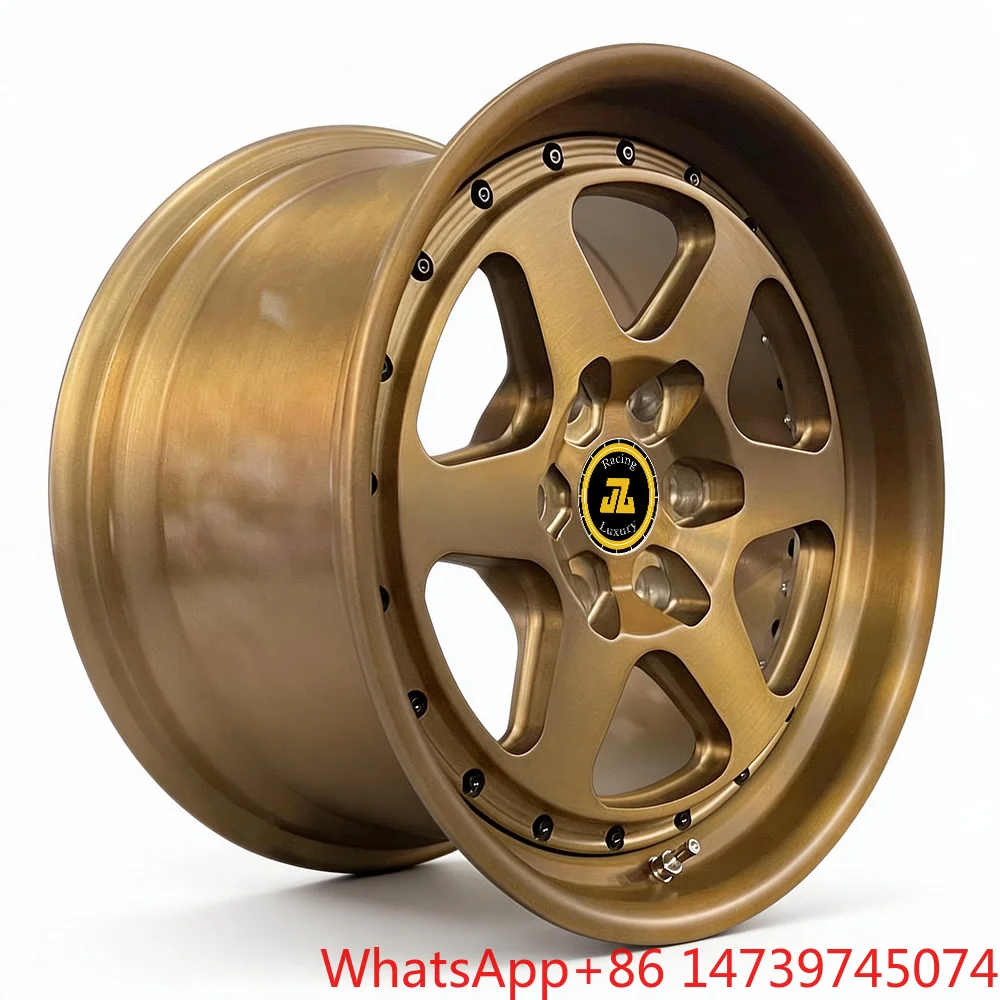 Jiangzao Custom 2 Piece 3 Piece Forged Wheel Bronze Brushed Finished Aluminum Alloy Wheels 18 19 20 21 22 23 24 25 26 Inch Rim