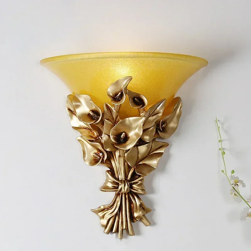 

Calla Flower Wall Lamp Gold Mirror Lights Wall Sconces for Living Room Bedroom Decor Nordic Modern Lighting Fixtures Luminaire