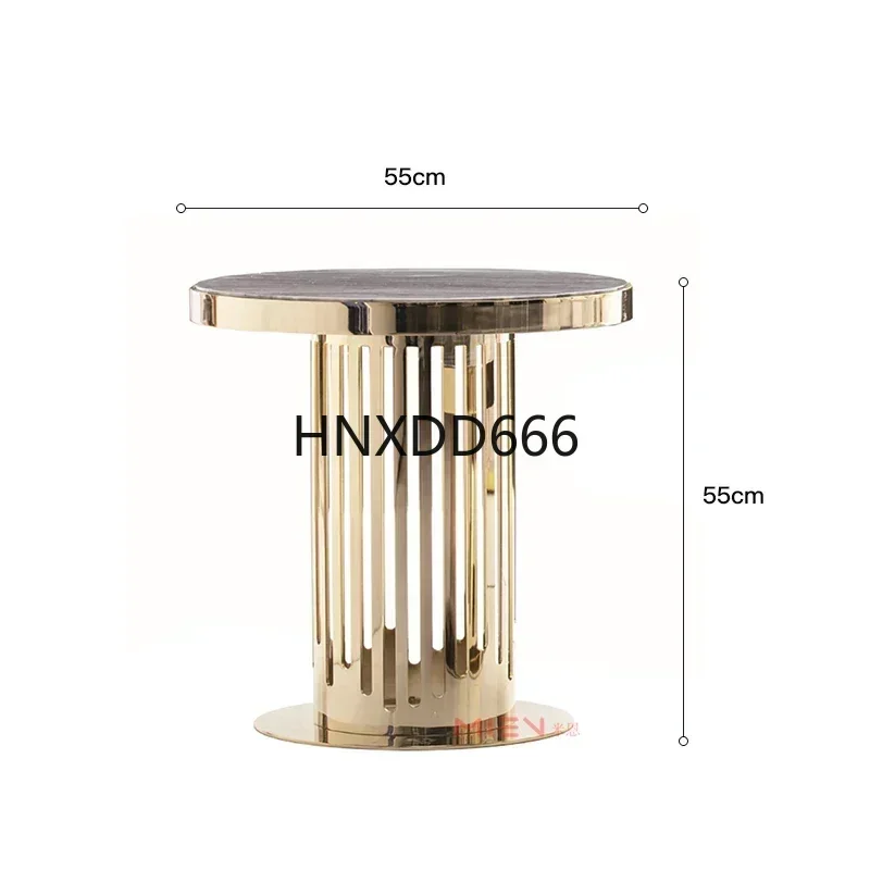 FLight luxury high and low marble coffee table simple round stainless steel child and mother size combination coffee table