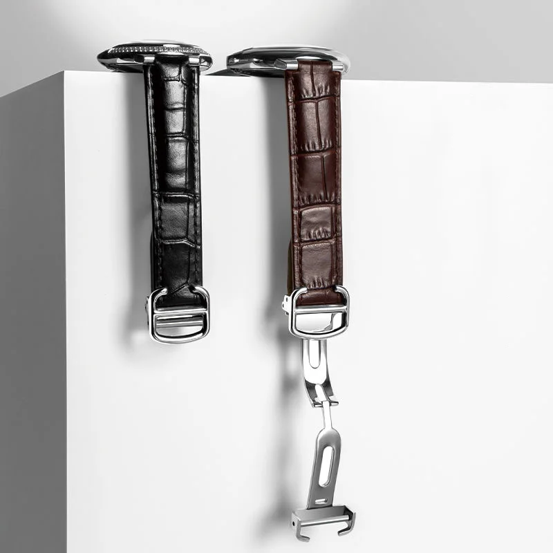 For CARTIER BALLON BLEU DE CARTIER  folding buckle watch strap Convex interface Leather Bracelet 14-8/16-8/18-11/20-12/22-14mm