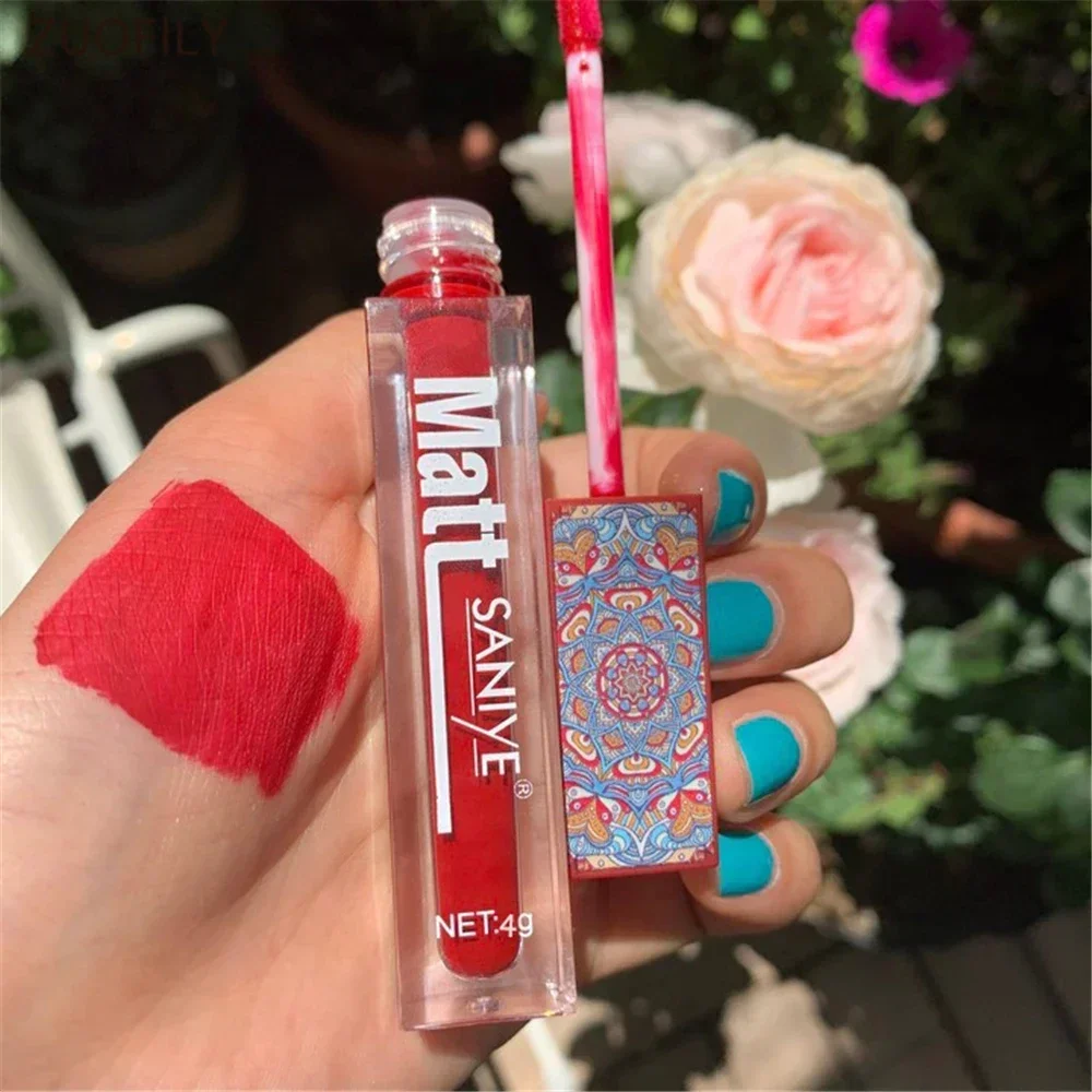 Sexy Matte Velvet Lipstick Nude Lip Gloss Waterproof Liquid Matte Lipstick Long Lasting 4g Quick Dry Red Lip Gloss Cosmetics