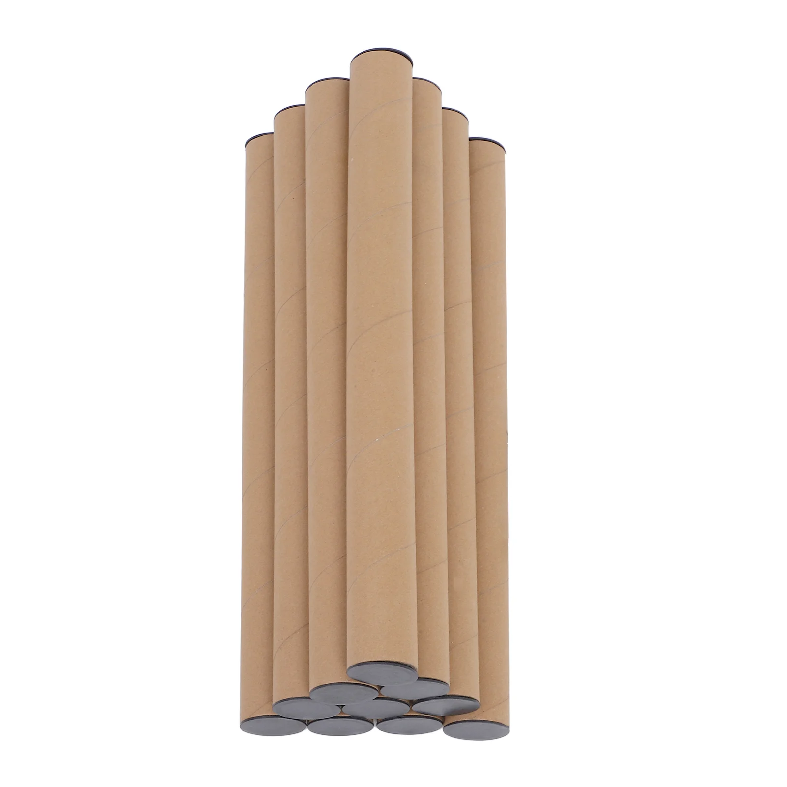 10 Pcs Mail Shipping Paper Tube Mailing Tubes Drawing Poster Black Cover Map Holder Khaki Cardboard 40x4cm Construction