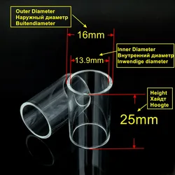10/5/3/2PCS Straight Glass Tube Q16 Size Type Height: 25mm / Outer Diameter: 16mm Glass Tools