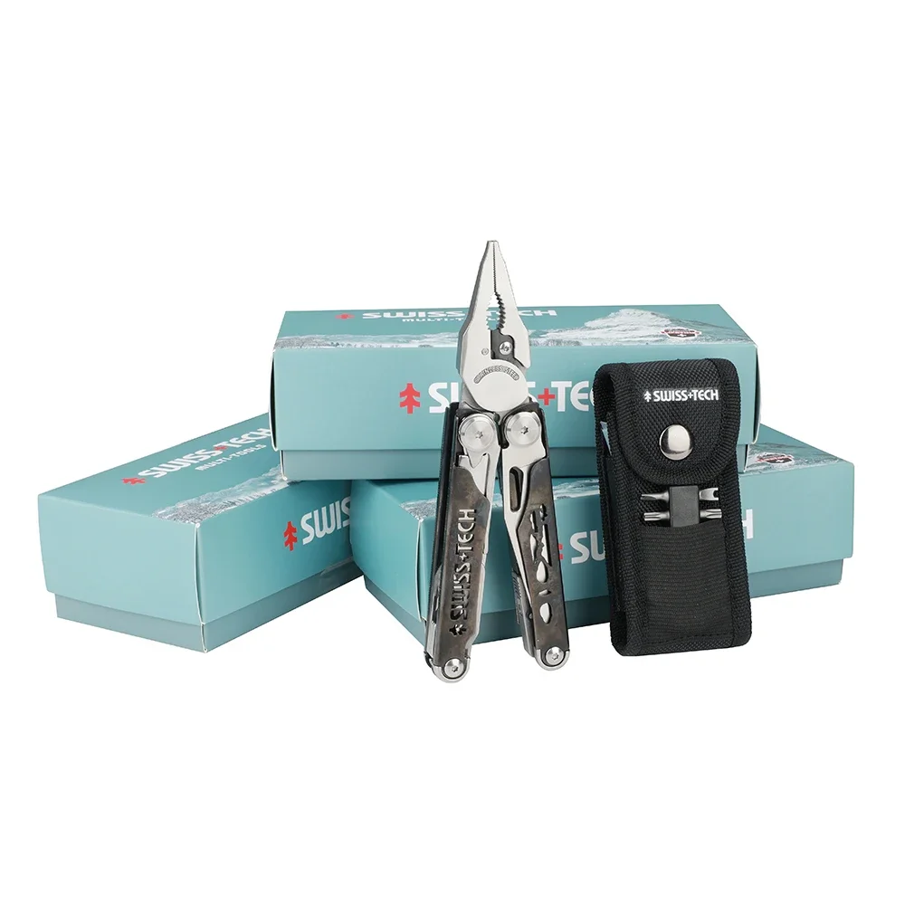 SWISS TECH 37-IN-1 MultiTool Clamp Folding Pliers Replaceable Saw