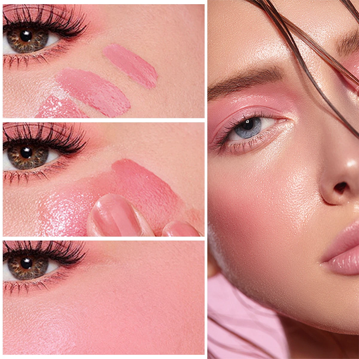 Stylo de maquillage multifonctionnel, blush, stylo de contour, tête en éponge, brillant perlé, flash fin, bâton de beauté éclaircissant