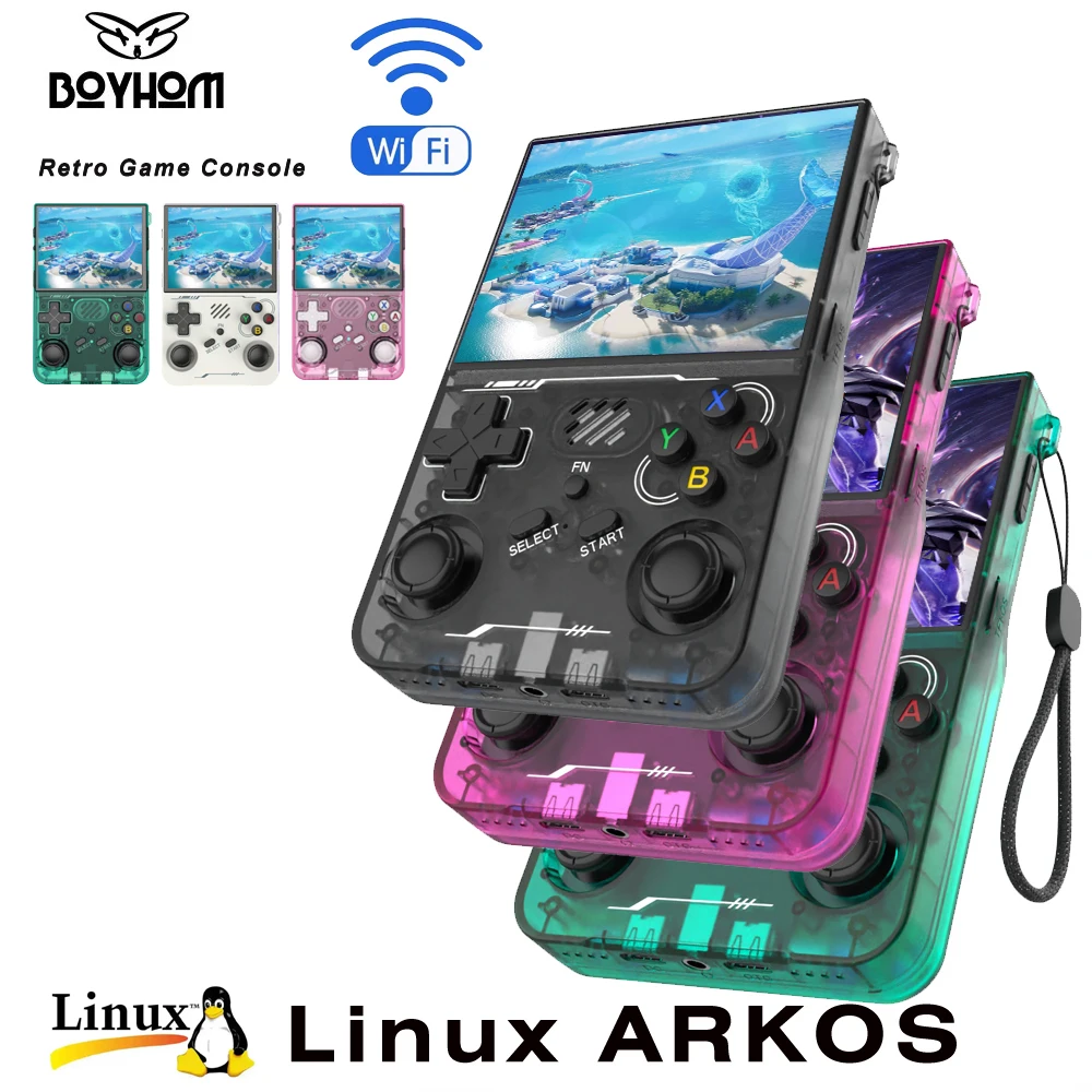 R36S Console de Jeu rétro, avec écran IPS de 3,5 , mémoire de 128 Go, 40 000 Jeux préinstallés (Bleu Clair R36S Console de Jeu rétro, avec écran IPS de 3,5 , mémoire de 128 Go, 40 000 Jeux préinstallés (Bleu Clair