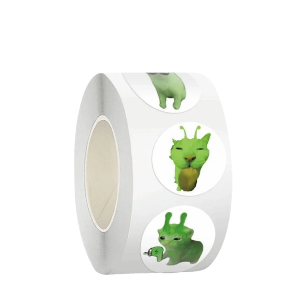 

500Pcs Alien Cat Stickers Funny Design Extraterrestrial Theme Extraterrestrial Kitten Decals Quirky Style Waterproof