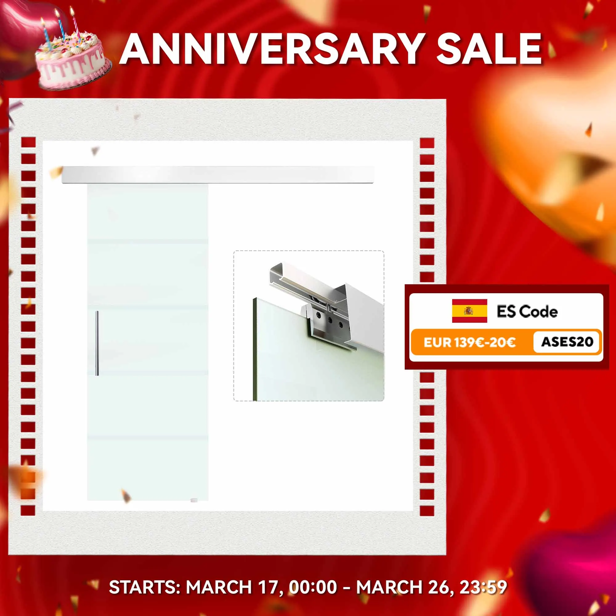 Homcom Puerta Corredera Cristal Puerta Deslizante De Vidrio Puertas De Interior Puerta De Granero Estilo Granero 75X210cm