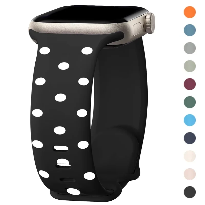 Polka Dot Pattern Printed Straps for Apple Watch Series 11 10 9 8 7 SE Bands Replaceable Bracelet for IWatch 46mm 42mm 41mm 45mm
