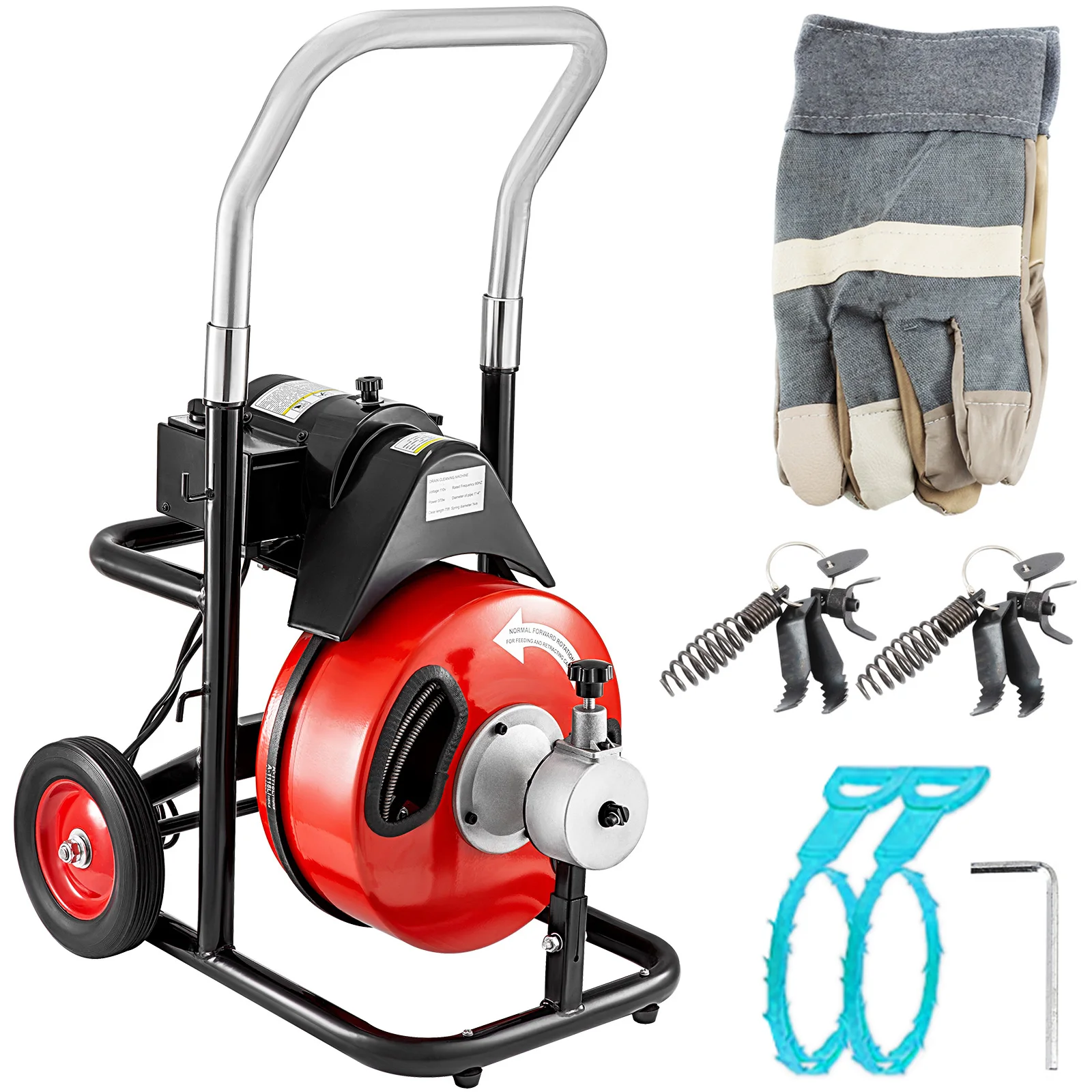 75' X 3/8" Sewer  Pipe Drain Cleaner,sewer Cleaning Machine