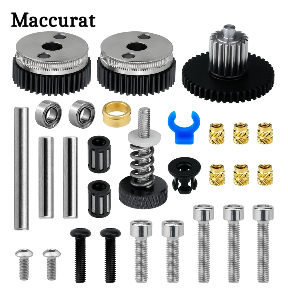 Maccurat All Metal Extruder HGX-LITE-extruder Hardened Steel Reduction Gear Extruder Compatible with Ender3/Ender5/CR10 3D Print