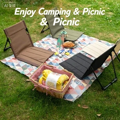 

Outdoor lawn chair, backrest chair, camping lightweight foldable leisure chair, beach park portable chair, lazy lawn mat