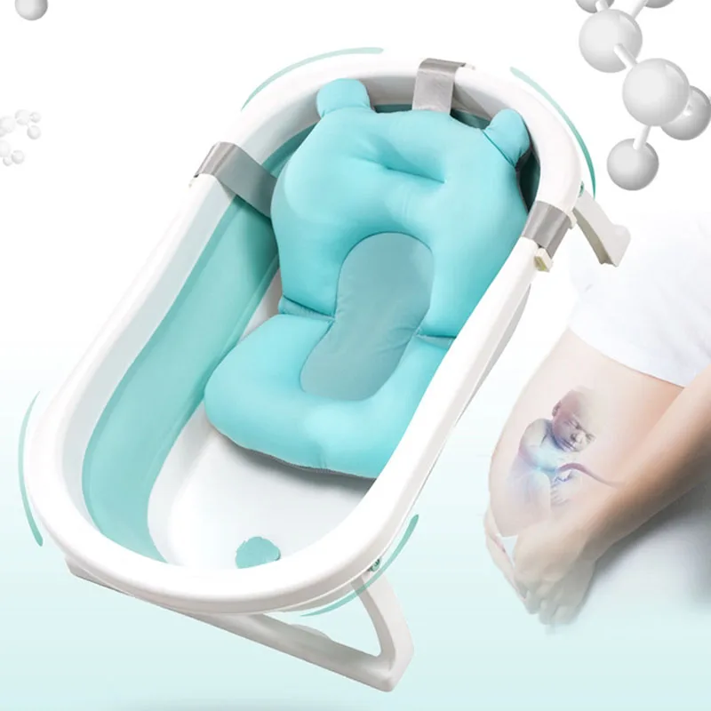A21Q -Baby Shower Bath Tub Pad Non-Slip Bathtub Seat Support Mat Safety Security Bath Support Cushion Foldable Soft Pillow view 5