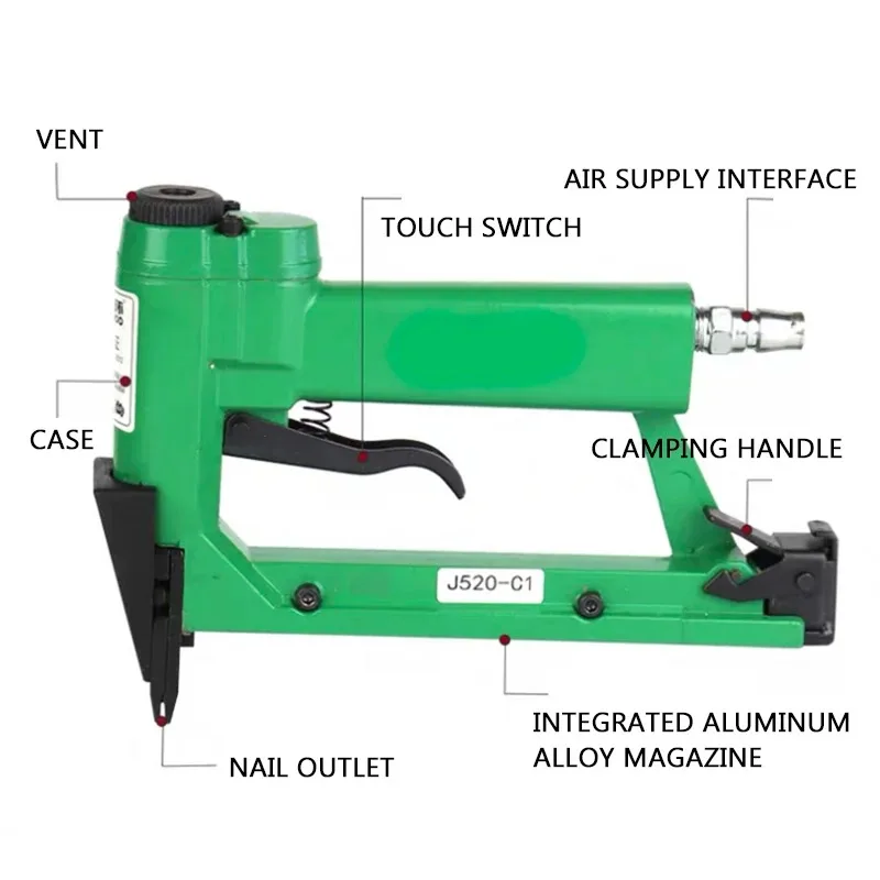 J520-C1 Пневматический пистолет для ногтей, вышивка крестиком, фоторамка, нарезка ногтей, фоторамка, инструмент для фиксации фонаря, пневматический степлер