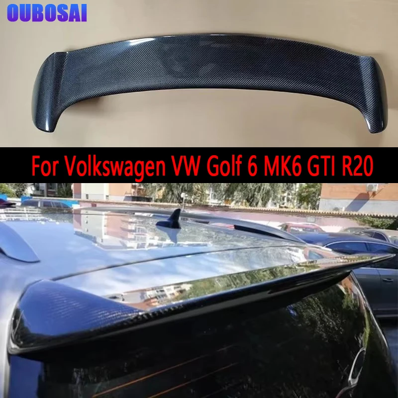 

Carbon Fiber spoiler Tail fins For Volkswagen VW Golf 6 MK6 GTI R20 Car Rear Trunk Spoiler Lip Wing Upgrade body kit