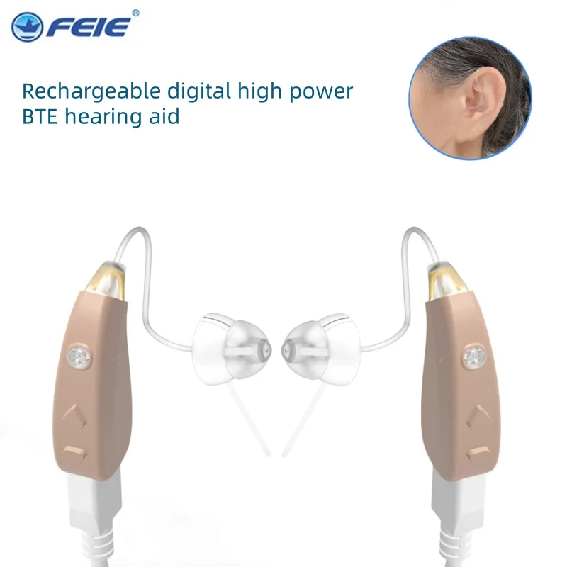 

2024 Best Rechargeable Digital BTE Hearing Aid Adjustable Tone Sound Amplifier Portable Deaf Elderly Hearing Aids