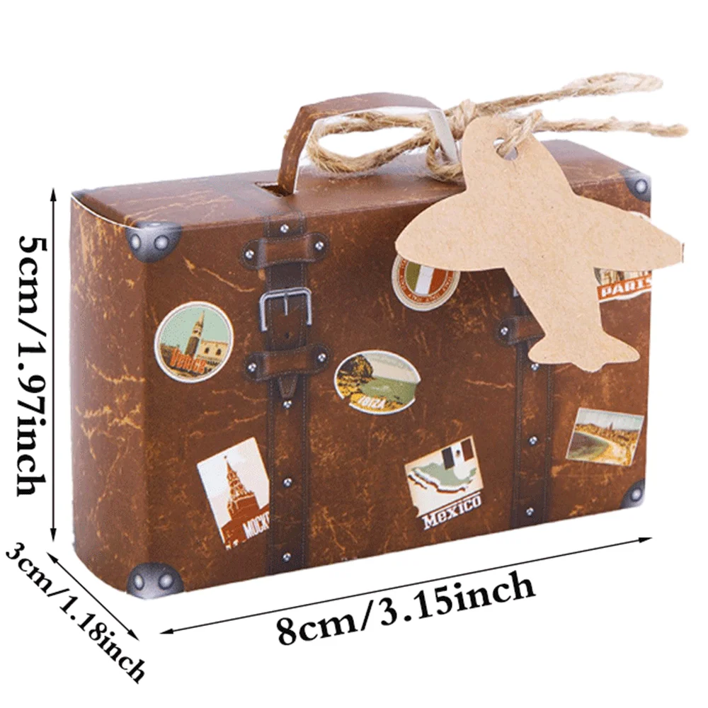 20/30/50PCS Mini Koffer Party Favor Box mit Tags Reise Party Dekorationen Braut Dusche Hochzeit Gefälligkeiten für Gäste Candy Boxen – Detail 14