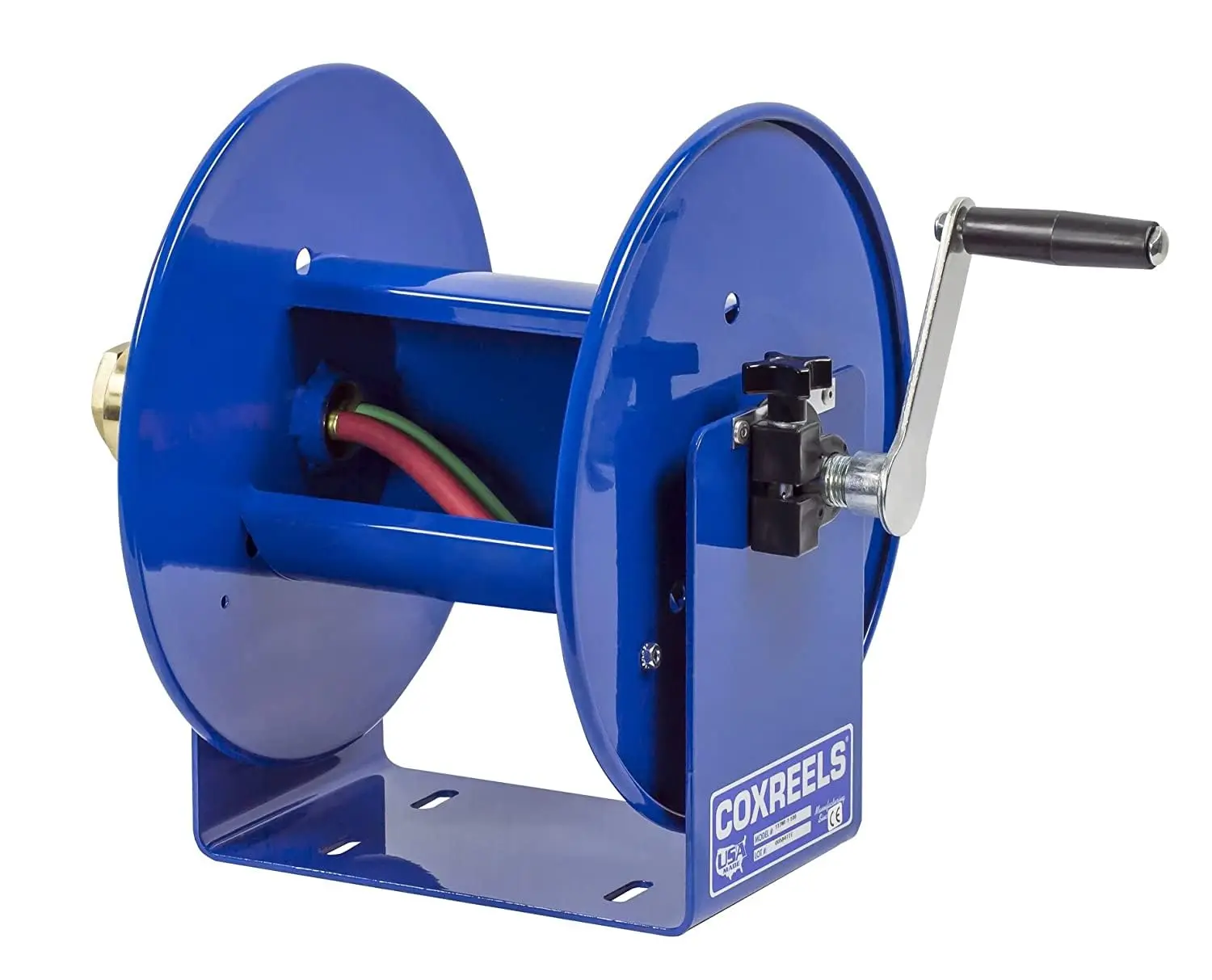 Coxreels 112Wl-1-100 Hand Crank Steel Welding Hose Reel, 100W Series – ¼” X 100’, 200 Psi - Easy-To-Use Compact Design -