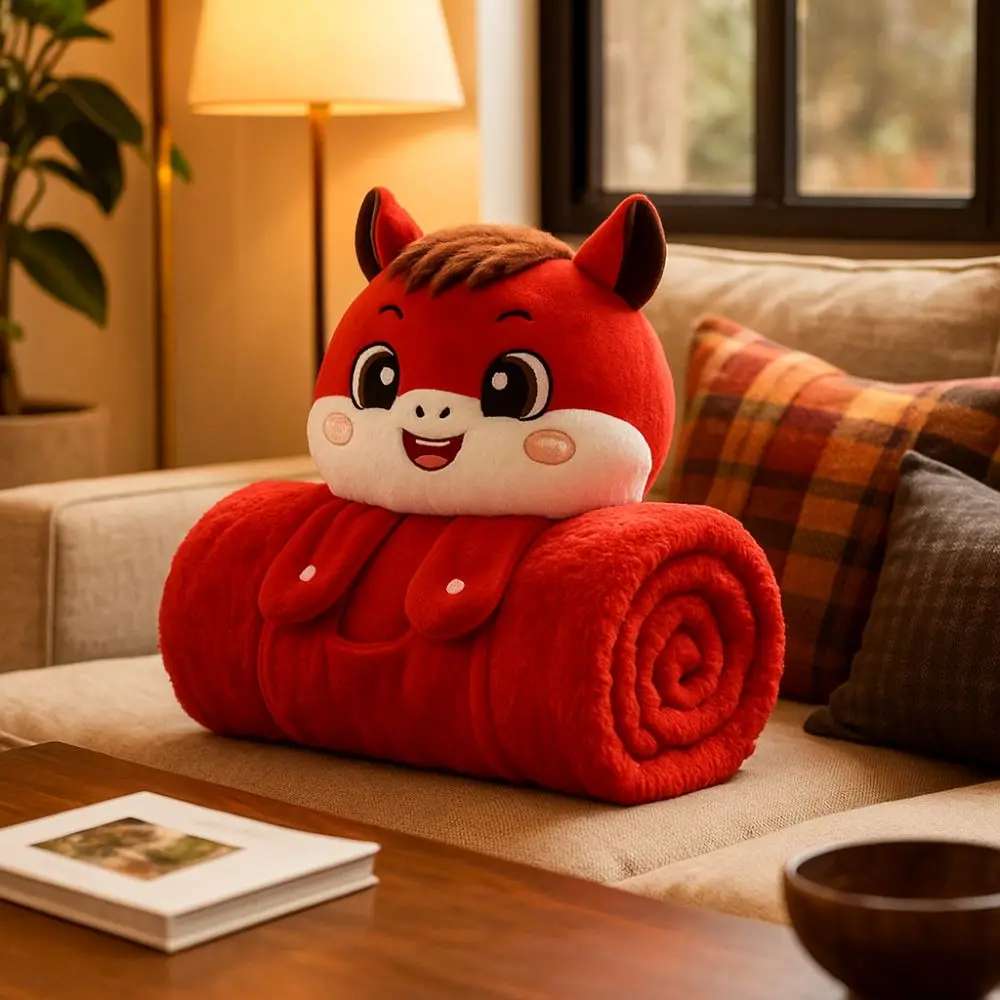 لينة الدافئة الحصان التميمة بطانية قطيفة مريحة رقيق رمي السنة الجديدة رمي بطانية الكرتون للطي الفانيلا بطانية السفر #3