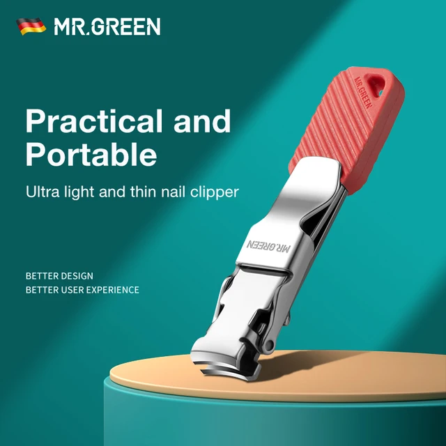 MR.GREEN Kompaktowe obcinaczki do paznokci Składane obcinaczki do paznokci Narzędzia do manicure Przenośny obcinacz do paznokci z breloczkiem Nożyczki do paznokci